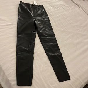 Zara high rise black faux leather pants